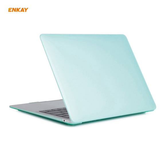 ENKAY 3 in 1 Matte Laptop Protective Case + EU Version TPU Keyboard Film + Anti-dust Plugs Set for MacBook Air 13.3 inch A2179 & A2337 (2020)(Green)