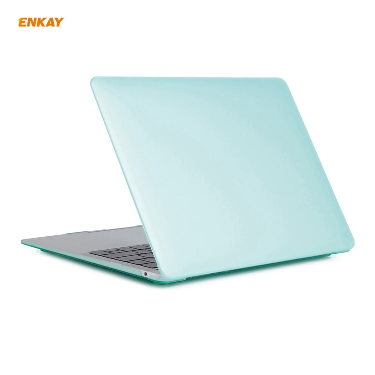ENKAY 3 in 1 Matte Laptop Protective Case + EU Version TPU Keyboard Film + Anti-dust Plugs Set for MacBook Air 13.3 inch A2179 & A2337 (2020)(Green)