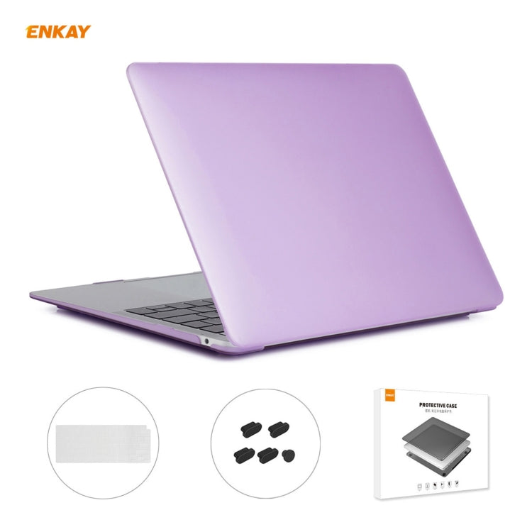 ENKAY 3 in 1 Matte Laptop Protective Case + EU Version TPU Keyboard Film + Anti-dust Plugs Set for MacBook Air 13.3 inch A2179 & A2337 (2020)(Purple) - free shipping - PMC Jewellery - Order now!