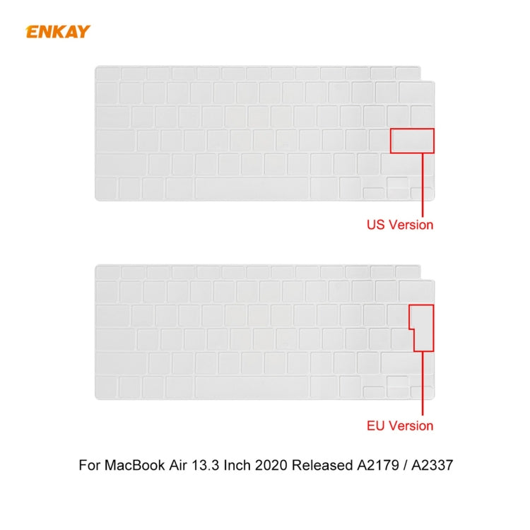 ENKAY 3 in 1 Matte Laptop Protective Case + EU Version TPU Keyboard Film + Anti-dust Plugs Set for MacBook Air 13.3 inch A2179 & A2337 (2020)(Black)