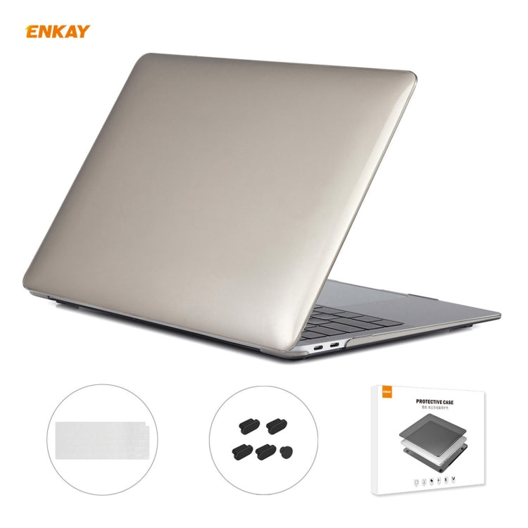 For MacBook Air 13.3 inch A2179 & A2337 2020 ENKAY 3 in 1 Crystal Laptop Protective Case + US Version TPU Keyboard Film + Anti-dust Plugs Set(Grey) - free shipping - PMC Jewellery - Order now!