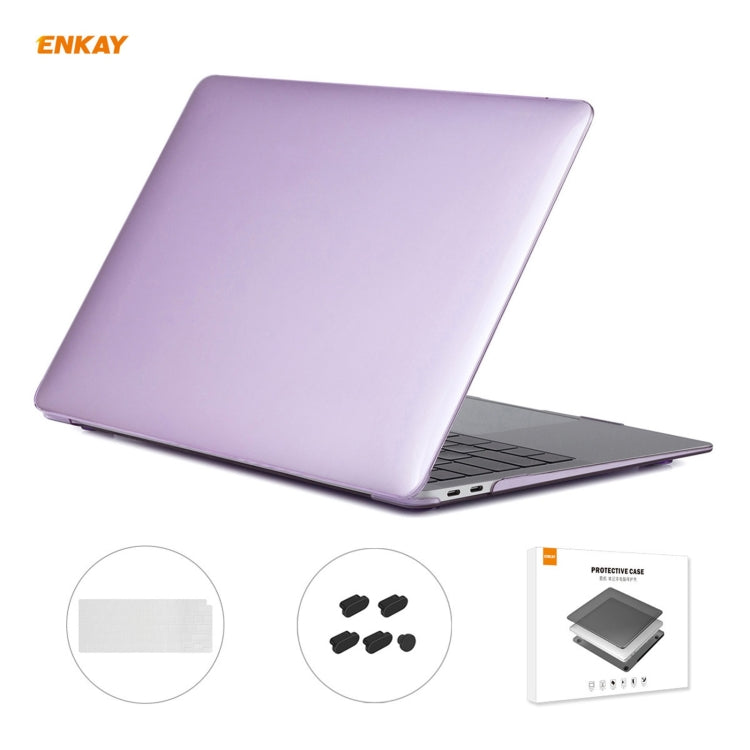 For MacBook Air 13.3 inch A2179 & A2337 2020 ENKAY 3 in 1 Crystal Laptop Protective Case + US Version TPU Keyboard Film + Anti-dust Plugs Set(Purple) - free shipping - PMC Jewellery - Order now!