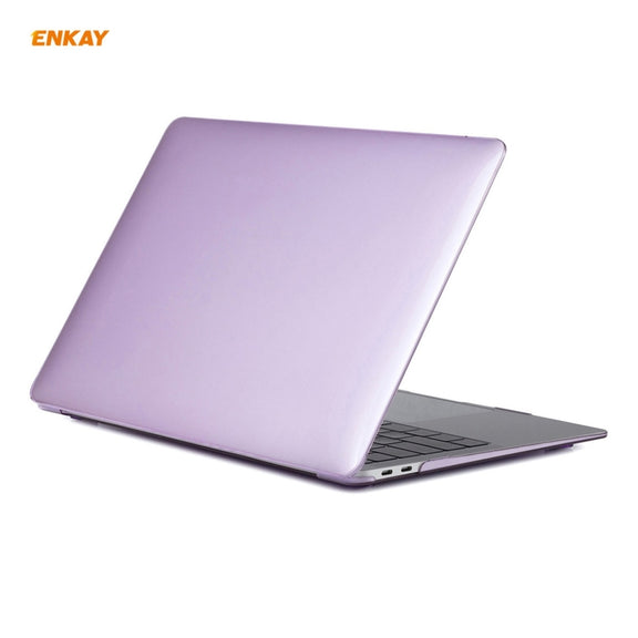 For MacBook Air 13.3 inch A2179 & A2337 2020 ENKAY 3 in 1 Crystal Laptop Protective Case + US Version TPU Keyboard Film + Anti-dust Plugs Set(Purple)