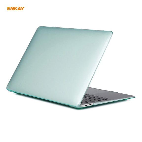 For MacBook Air 13.3 inch A2179 & A2337 2020 ENKAY 3 in 1 Crystal Laptop Protective Case + EU Version TPU Keyboard Film + Anti-dust Plugs Set(Green)