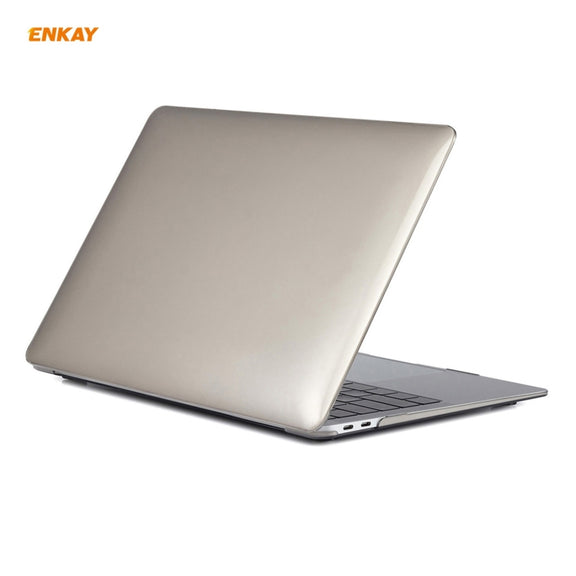 For MacBook Air 13.3 inch A2179 & A2337 2020 ENKAY 3 in 1 Crystal Laptop Protective Case + EU Version TPU Keyboard Film + Anti-dust Plugs Set(Grey)
