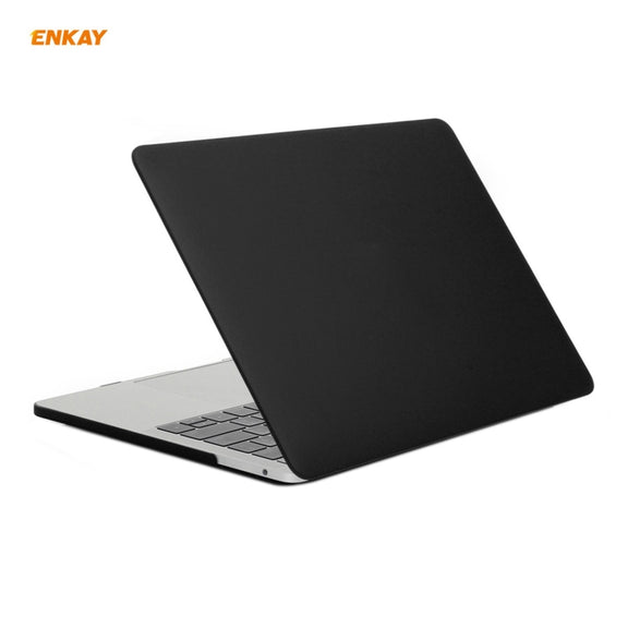 ENKAY 3 in 1 Matte Laptop Protective Case + US Version TPU Keyboard Film + Anti-dust Plugs Set for MacBook Pro 13.3 inch A2251 & A2289 & A2338 (with Touch Bar)(Black)