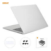 ENKAY 3 in 1 Matte Laptop Protective Case + US Version TPU Keyboard Film + Anti-dust Plugs Set for MacBook Pro 13.3 inch A2251 & A2289 & A2338 (with Touch Bar)(White)