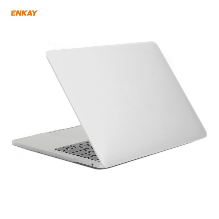ENKAY 3 in 1 Matte Laptop Protective Case + US Version TPU Keyboard Film + Anti-dust Plugs Set for MacBook Pro 13.3 inch A2251 & A2289 & A2338 (with Touch Bar)(White)
