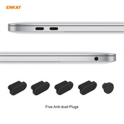ENKAY 3 in 1 Matte Laptop Protective Case + US Version TPU Keyboard Film + Anti-dust Plugs Set for MacBook Pro 13.3 inch A2251 & A2289 & A2338 (with Touch Bar)(Grey)