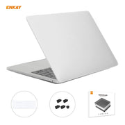 ENKAY 3 in 1 Matte Laptop Protective Case + EU Version TPU Keyboard Film + Anti-dust Plugs Set for MacBook Pro 13.3 inch A2251 & A2289 & A2338 (with Touch Bar)(White)