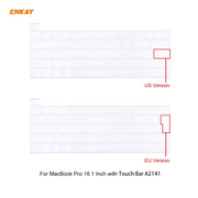 ENKAY 3 in 1 Matte Laptop Protective Case + US Version TPU Keyboard Film + Anti-dust Plugs Set for MacBook Pro 16 inch A2141 (with Touch Bar)(White)