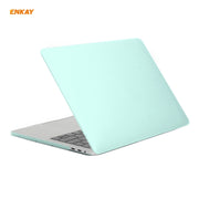 ENKAY 3 in 1 Matte Laptop Protective Case + EU Version TPU Keyboard Film + Anti-dust Plugs Set for MacBook Pro 16 inch A2141 (with Touch Bar)(Green)