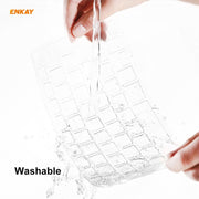 ENKAY 3 in 1 Crystal Laptop Protective Case + US Version TPU Keyboard Film + Anti-dust Plugs Set for MacBook Pro 16 inch A2141 (with Touch Bar)(Light Blue)