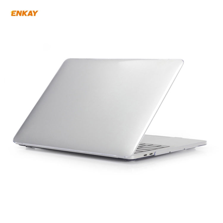 ENKAY 3 in 1 Crystal Laptop Protective Case + EU Version TPU Keyboard Film + Anti-dust Plugs Set for MacBook Pro 16 inch A2141 (with Touch Bar)(Transparent)