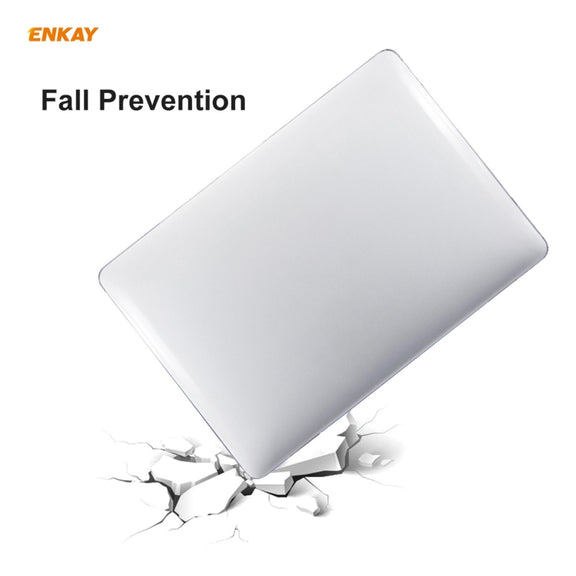 ENKAY 3 in 1 Crystal Laptop Protective Case + EU Version TPU Keyboard Film + Anti-dust Plugs Set for MacBook Pro 16 inch A2141 (with Touch Bar)(Black)