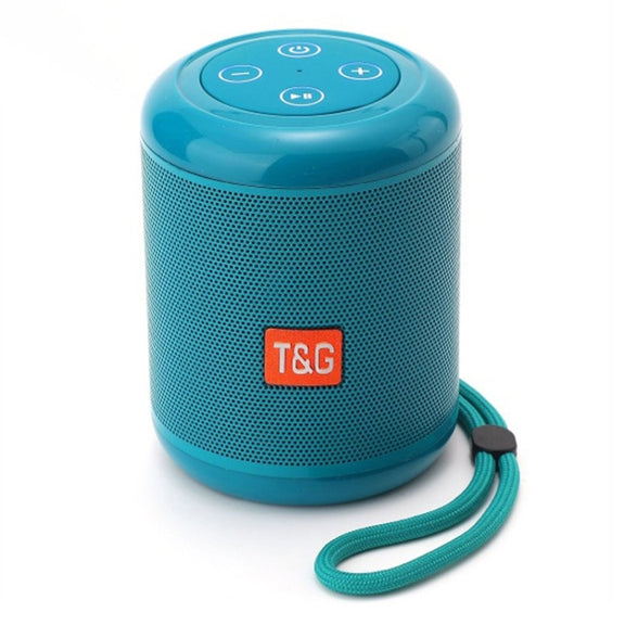 T&G TG519 TWS HiFi Portable Bluetooth Speaker Subwoofer Outdoor Wireless Column Speakers Support TF Card / FM / 3.5mm AUX / U Disk / Hands-free Call(Peacock Blue)
