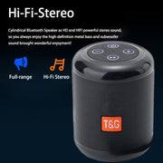 T&G TG519 TWS HiFi Portable Bluetooth Speaker Subwoofer Outdoor Wireless Column Speakers Support TF Card / FM / 3.5mm AUX / U Disk / Hands-free Call(Dark Green)