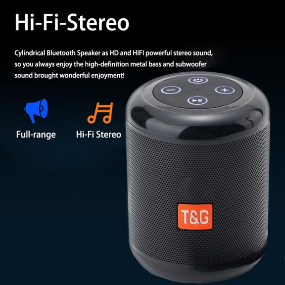 T&G TG519 TWS HiFi Portable Bluetooth Speaker Subwoofer Outdoor Wireless Column Speakers Support TF Card / FM / 3.5mm AUX / U Disk / Hands-free Call(Dark Green)