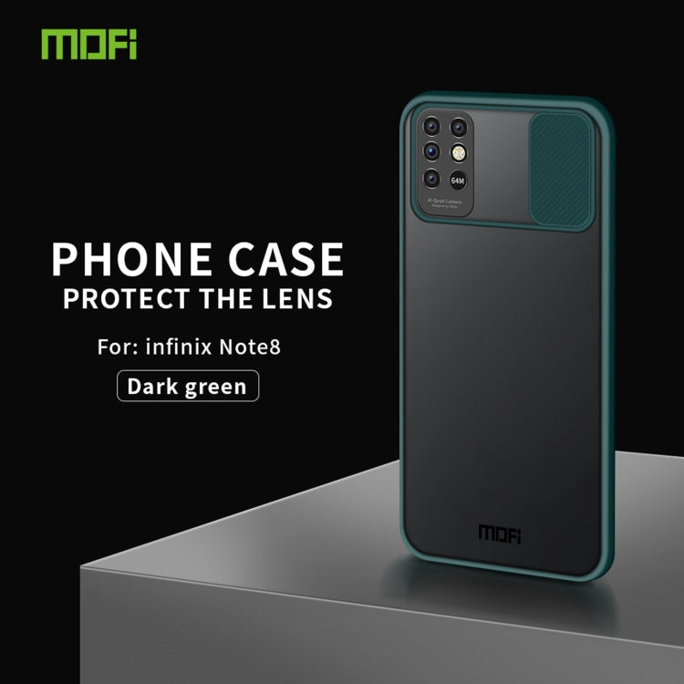 For INFINIX Note8 MOFI Xing Dun Series PC + TPU Anti-peep Waterproof And Anti-drop All-inclusive Protective Shell, Translucent Frosted(Green) - free shipping - PMC TechLife - Order now!