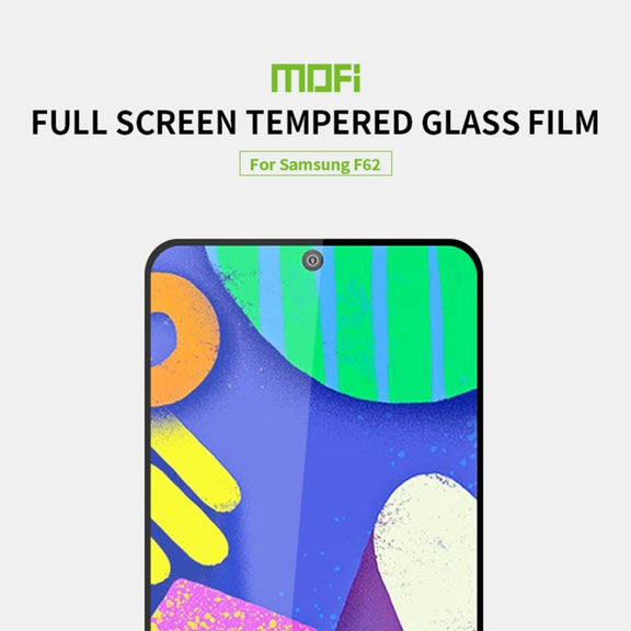 For Samsung Galaxy F62 MOFI 9H 2.5D Full Screen Tempered Glass Film(Black)