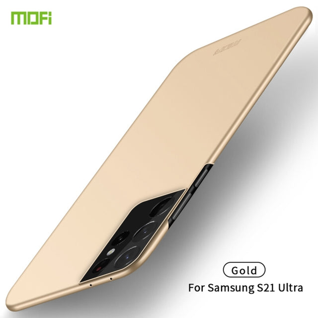 For Samsung Galaxy S21 Ultra 5G MOFI Frosted PC Ultra-thin Hard Case(Gold)