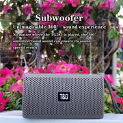 T&G TG282 Portable Bluetooth Speakers with Flashlight, Support TF Card / FM / 3.5mm AUX / U Disk / Hands-free Call(Blue)
