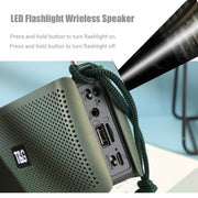T&G TG282 Portable Bluetooth Speakers with Flashlight, Support TF Card / FM / 3.5mm AUX / U Disk / Hands-free Call(Blue)