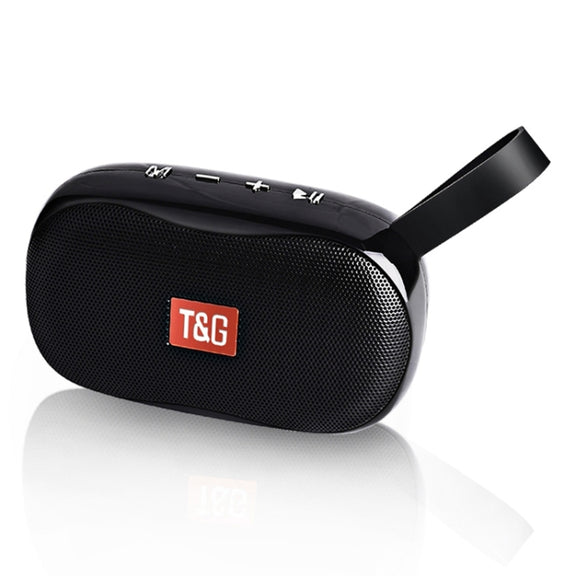 T&G TG173 TWS Subwoofer Bluetooth Speaker With Braided Cord, Support USB / AUX / TF Card / FM(Black)