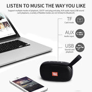 T&G TG173 TWS Subwoofer Bluetooth Speaker With Braided Cord, Support USB / AUX / TF Card / FM(Blue)
