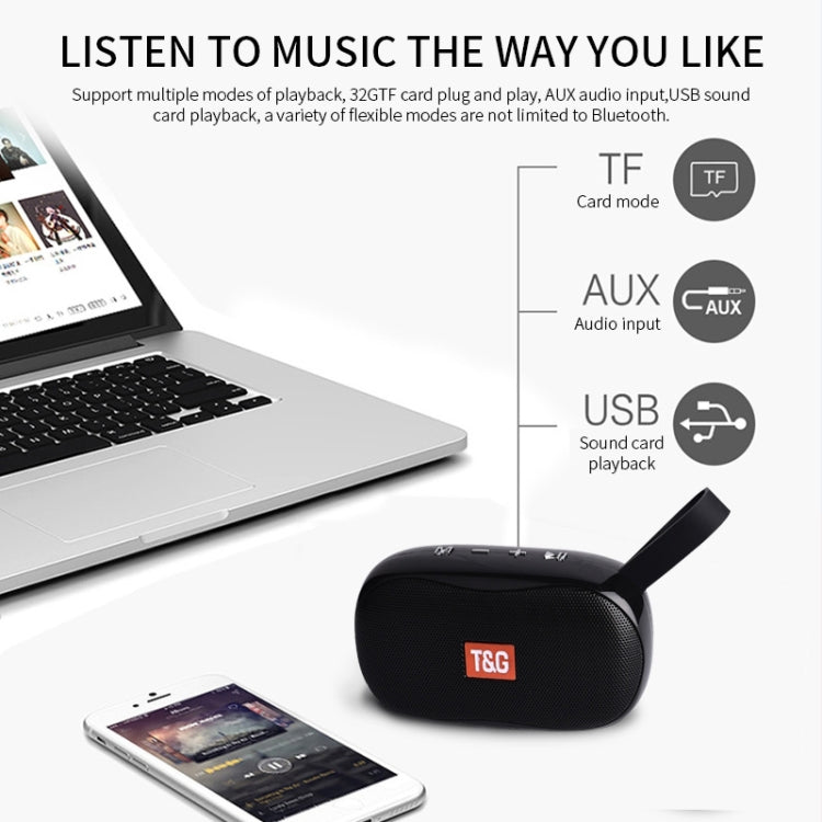 T&G TG173 TWS Subwoofer Bluetooth Speaker With Braided Cord, Support USB / AUX / TF Card / FM(Orange)
