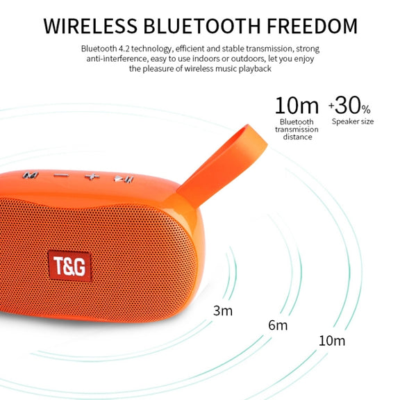 T&G TG173 TWS Subwoofer Bluetooth Speaker With Braided Cord, Support USB / AUX / TF Card / FM(Red)
