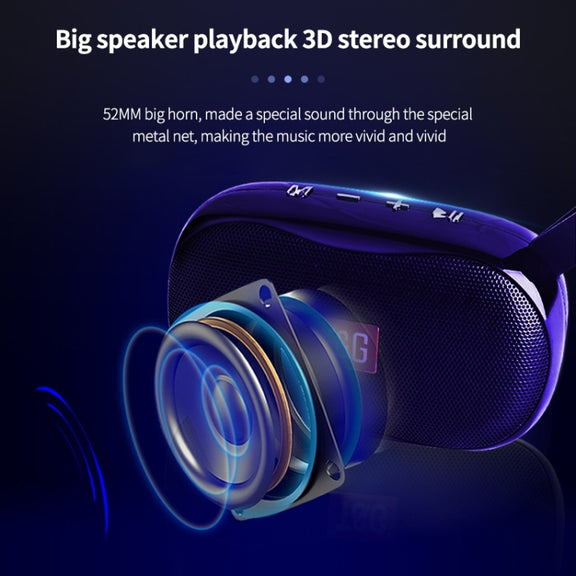 T&G TG173 TWS Subwoofer Bluetooth Speaker With Braided Cord, Support USB / AUX / TF Card / FM(Red)