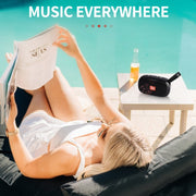 T&G TG173 TWS Subwoofer Bluetooth Speaker With Braided Cord, Support USB / AUX / TF Card / FM(Red)