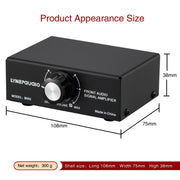 B053 Front Stereo Sound Amplifier Headphone Speaker Amplifier Booster with Volume Adjustment, 2-Way Mixer, USB 5V Power Supply, US Plug