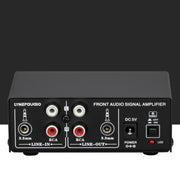 B053 Front Stereo Sound Amplifier Headphone Speaker Amplifier Booster with Volume Adjustment, 2-Way Mixer, USB 5V Power Supply, US Plug