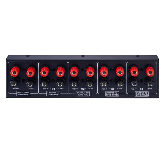 1 In And 4 Out Amplifier Sound Speaker Distributor, 4-Area Sound Source, Signal Distribution Panel, Single Audio Input, 300W Per Channel