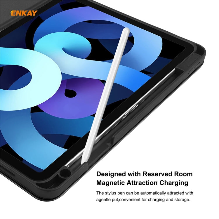 ENKAY ENK-8024 Cow Texture PU Leather + TPU Smart Case with Pen Slot foriPad Air 2022 / 2020 10.9 / iPad Pro 11 (2018)(Black) - free shipping - PMc TechLife - Order now!