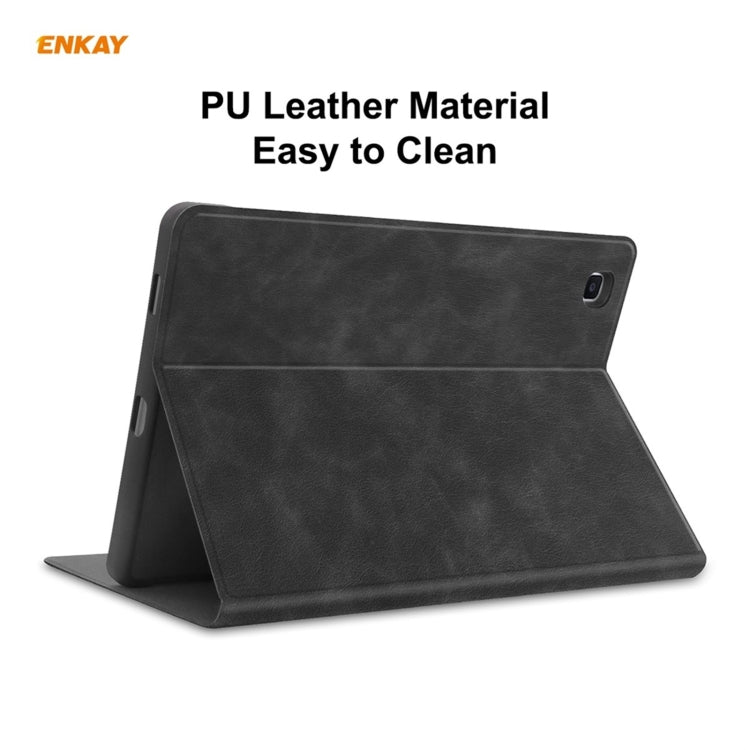 ENKAY ENK-8025 Cow Texture PU Leather + TPU Smart Case with Pen Slot for Samsung Galaxy Tab S6 Lite P610 / P615 / Tab S6 Lite 2022 / P613 / P619(Black) - free shipping - PMc TechLife - Order now!