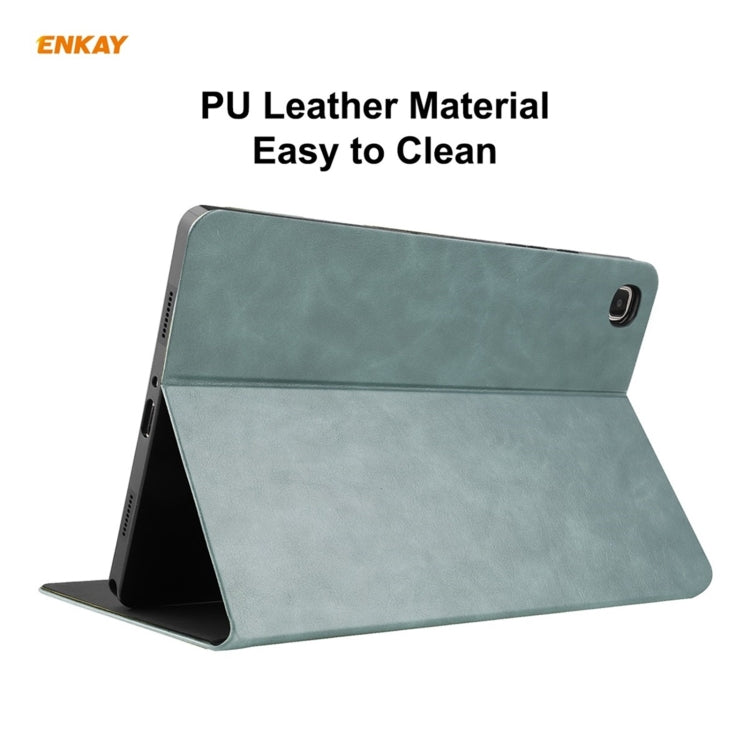 For Samsung Galaxy Tab A7 10.4 T500 / T505 2020 / 2022 ENKAY Cow Texture TPU Leather Smart Case(Green) - free shipping - PMc TechLife - Order now!