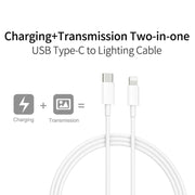A2344 20W PD 3.0 Type-C / USB-C Folding Travel Charger + USB-C / Type-C to 8 Pin Fast Charging Data Cable Set, UK Plug, Length: 1m