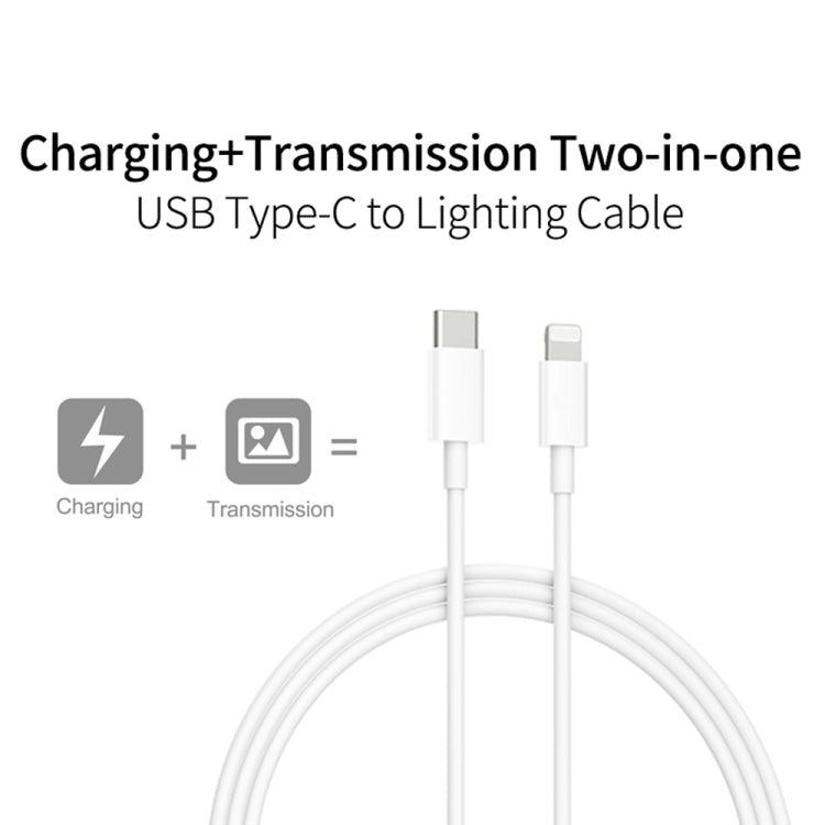 A2344 20W PD 3.0 Type-C / USB-C Folding Travel Charger + USB-C / Type-C to 8 Pin Fast Charging Data Cable Set, UK Plug, Length: 1m