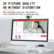 C10 2K HD Without Distortion 360 Degrees Rotate Three-speed Fill Light USB Free Drive Webcams, Built-in Clear Sound Microphone