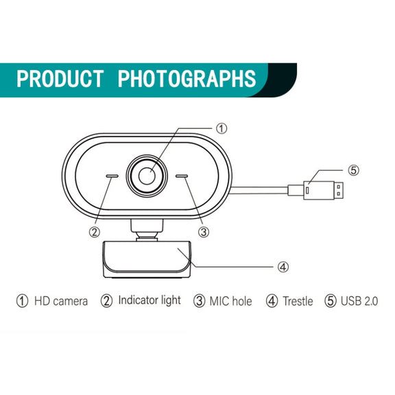 C11 2K Picture Quality HD Without Distortion 360 Degrees Rotate Built-in Microphone Sound Clear Webcams with Tripod(Orange)