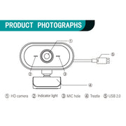 C11 2K Picture Quality HD Without Distortion 360 Degrees Rotate Built-in Microphone Sound Clear Webcams with Tripod(Blue)