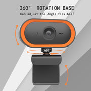 C11 2K Picture Quality HD Without Distortion 360 Degrees Rotate Built-in Microphone Sound Clear Webcams with Tripod(Orange)