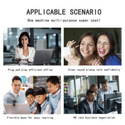 C11 2K Picture Quality HD Without Distortion 360 Degrees Rotate Built-in Microphone Sound Clear Webcams with Tripod(Blue)