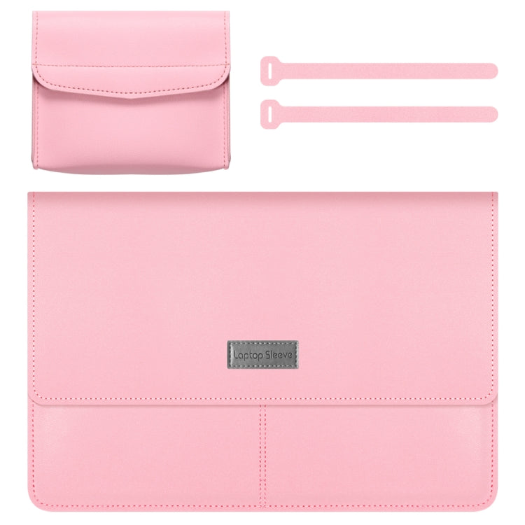 Litchi Pattern PU Leather Waterproof Ultra-thin Protection Liner Bag Briefcase Laptop Carrying Bag for 13-14 inch Laptops(ROSE GOLD) - 13.3 inch by PMC TechLife | Online Shopping South Africa | PMC TechLife | Buy Now Pay Later Mobicred