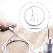 Dual USB Portable Travel Charger + 1 Meter USB to 8 Pin Data Cable, US Plug(Black)