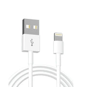 Dual USB Portable Travel Charger + 1 Meter USB to 8 Pin Data Cable, EU Plug(White)