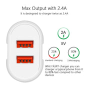 Dual USB Portable Travel Charger + 1 Meter USB to 8 Pin Data Cable, EU Plug(White)